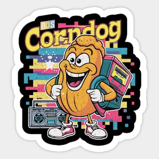 80s Gamer Corndog Retro Sticker